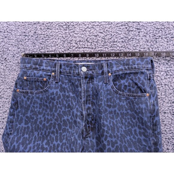 Mother Superior The Tomcat Ankle Sinister Blue Jeans Womens 32 Leopard Crop - Picture 11 of 16